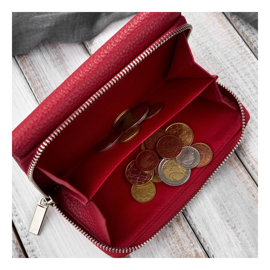 Zestaw prezentowy dla niej portfel damski skórzany T-138 i etui na karty T-151 ZUP-145-RD