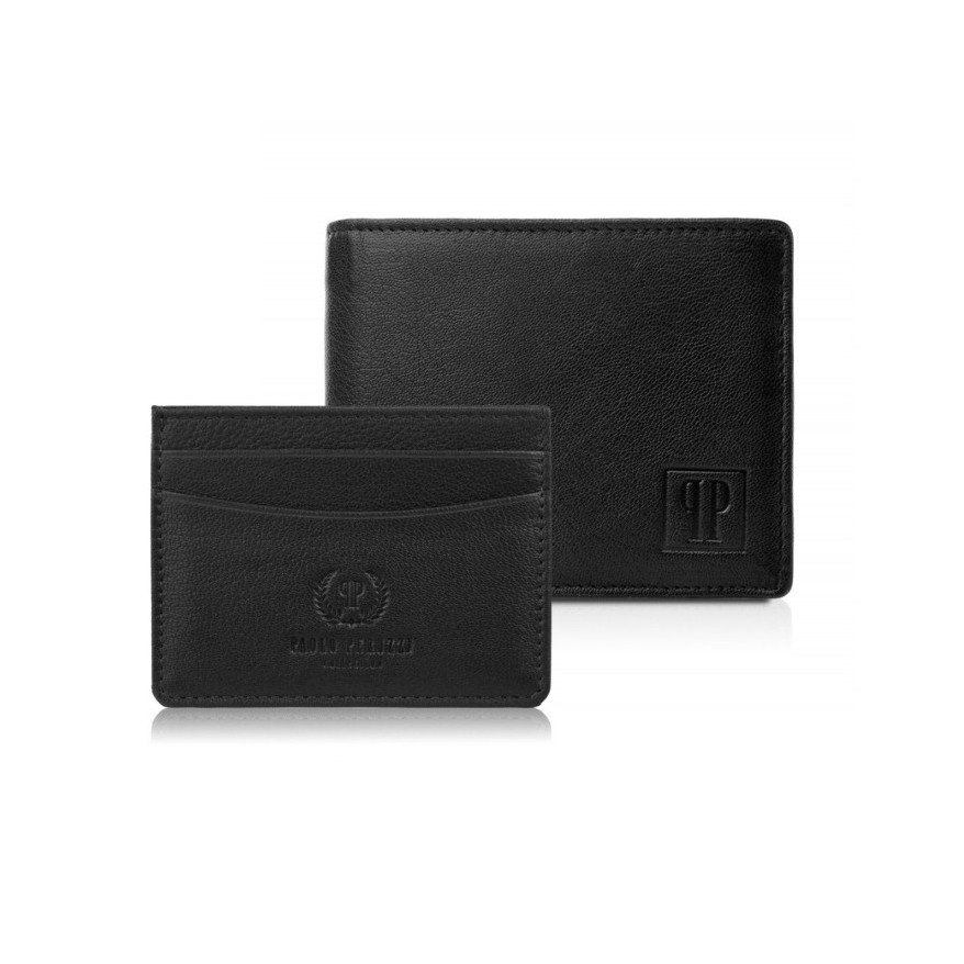 Zestaw prezentowy dla niego portfel męski skórzany T-67 i etui na karty T-151 ZUP-147-BL