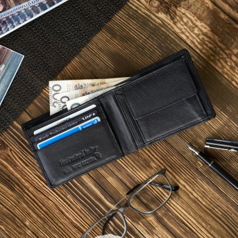 Zestaw prezentowy dla niego portfel męski skórzany T-67 i etui na karty T-151 ZUP-147-BL
