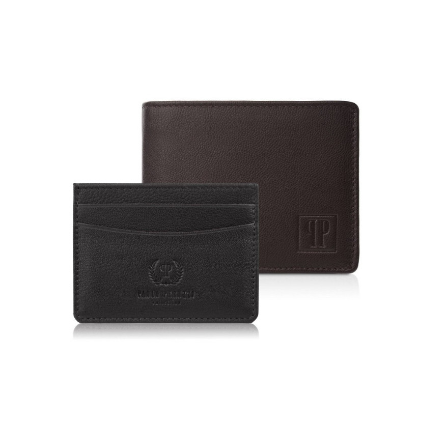 Zestaw prezentowy dla niego portfel męski skórzany T-67 i etui na karty T-151 ZUP-147-BR