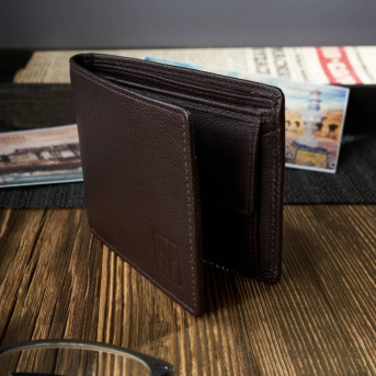 Zestaw prezentowy dla niego portfel męski skórzany T-67 i etui na karty T-151 ZUP-147-BR