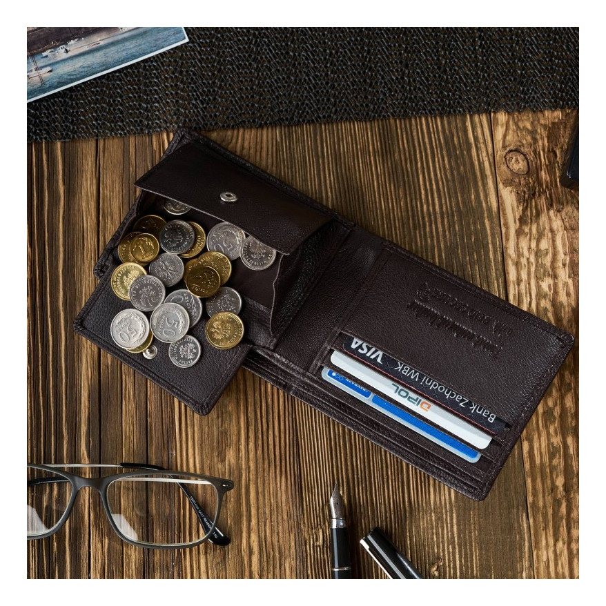 Zestaw prezentowy dla niego portfel męski skórzany T-67 i etui na karty T-151 ZUP-147-BR