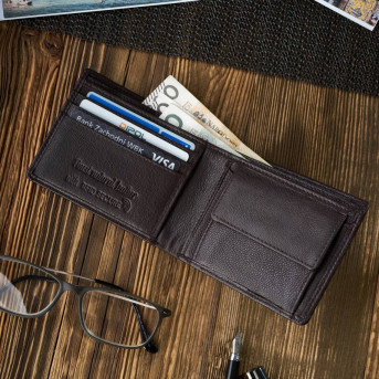 Zestaw prezentowy dla niego portfel męski skórzany T-67 i etui na karty T-151 ZUP-147-BR