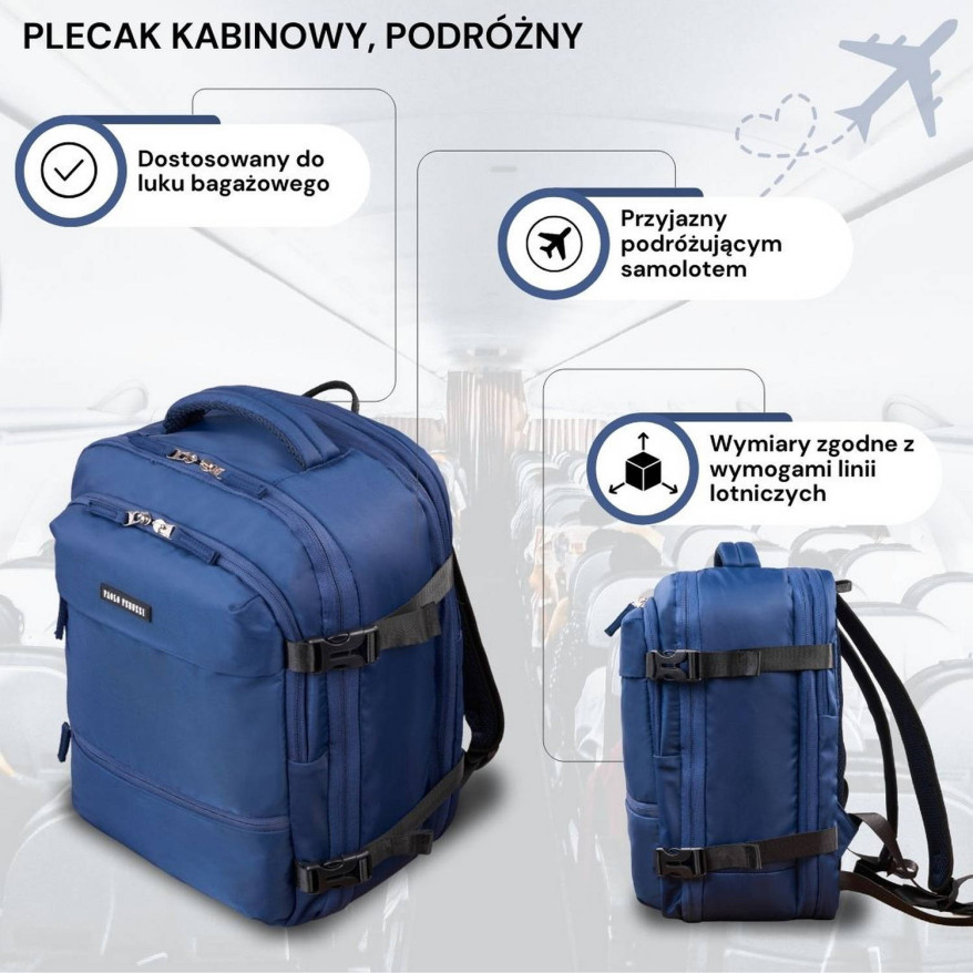 Plecak podróżny do samolotu wielofunkcyjny Paolo Peruzzi AS-01-NV