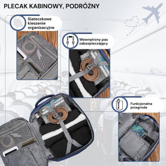 Plecak podróżny do samolotu wielofunkcyjny Paolo Peruzzi AS-01-NV