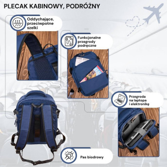 Plecak podróżny do samolotu wielofunkcyjny Paolo Peruzzi AS-01-NV