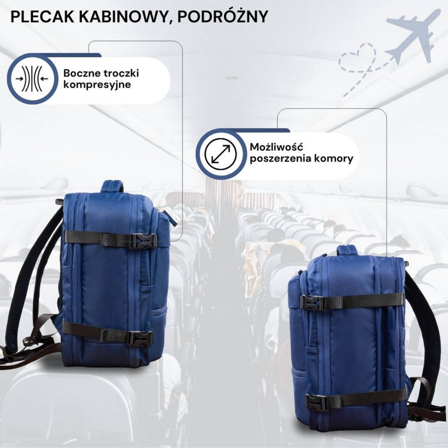 Plecak podróżny do samolotu wielofunkcyjny Paolo Peruzzi AS-01-NV