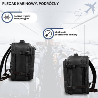 Plecak podróżny do samolotu wielofunkcyjny Paolo Peruzzi AS-01-BL