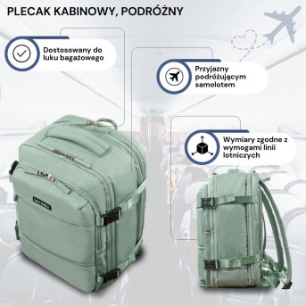 Plecak podróżny do samolotu wielofunkcyjny Paolo Peruzzi AS-01-GB