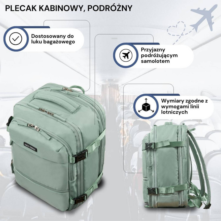 Plecak podróżny do samolotu wielofunkcyjny Paolo Peruzzi AS-01-GB