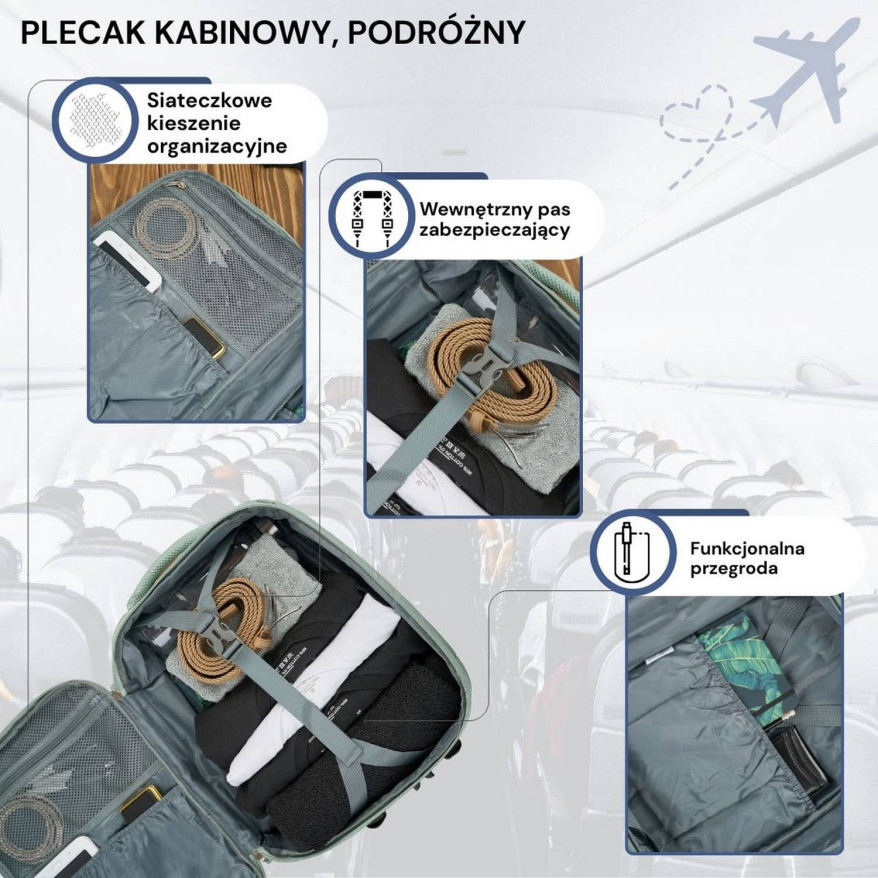 Plecak podróżny do samolotu wielofunkcyjny Paolo Peruzzi AS-01-GB