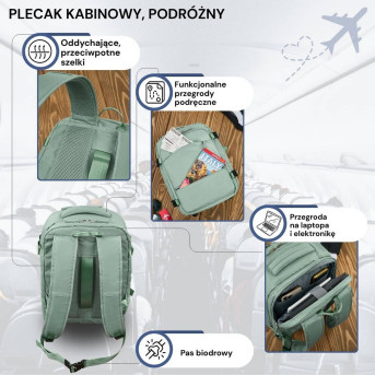 Plecak podróżny do samolotu wielofunkcyjny Paolo Peruzzi AS-01-GB