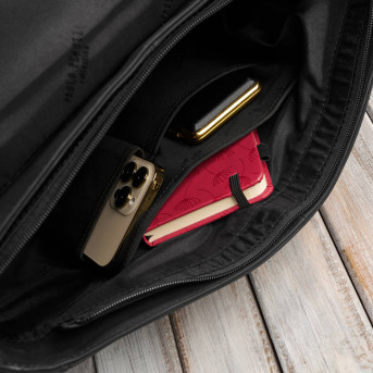 Męska czarna torba na ramie ze skóry naturalnej vintage T-147-HBL