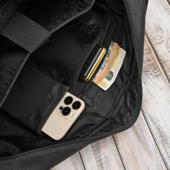 Męska czarna skórzana torba na ramie na laptopa vintage T-148-HBL