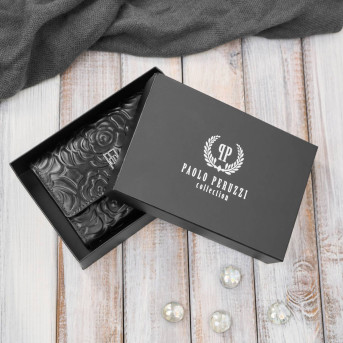 Portfel damski skórzany czarny w orientacji poziomej RFID Paolo Peruzzi AL-15-BL