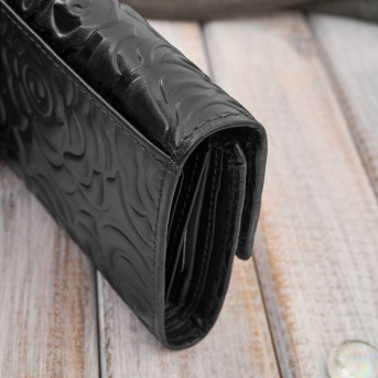 Portfel damski skórzany czarny w orientacji poziomej RFID Paolo Peruzzi AL-15-BL