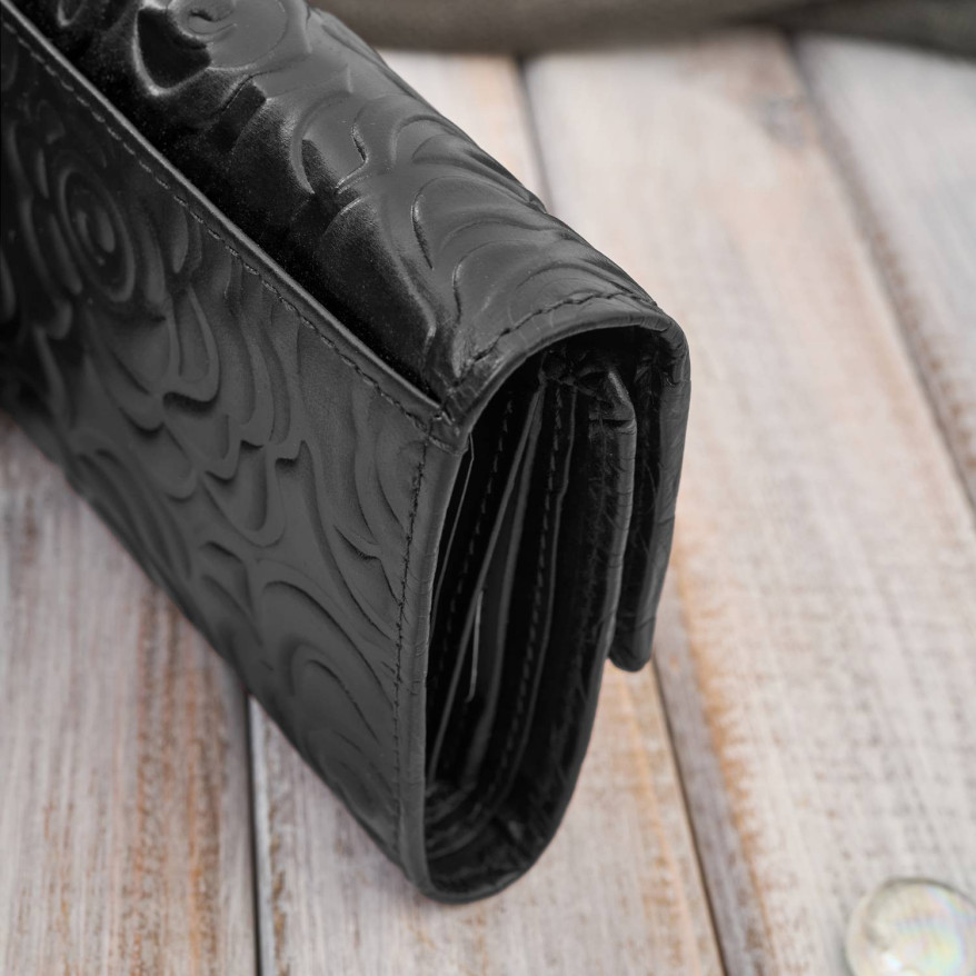 Portfel damski skórzany czarny w orientacji poziomej RFID Paolo Peruzzi AL-15-BL