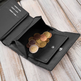 Portfel damski skórzany czarny w orientacji poziomej RFID Paolo Peruzzi AL-15-BL