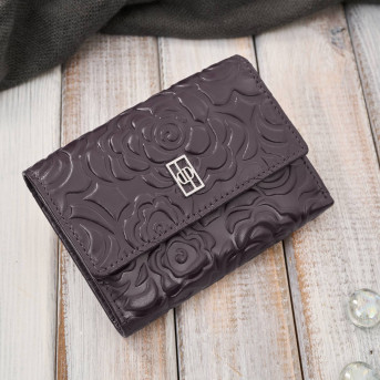 Portfel damski skórzany burgundowy w orientacji poziomej RFID AL-15-BGD