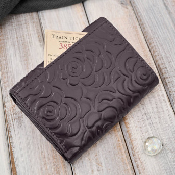 Portfel damski skórzany burgundowy w orientacji poziomej RFID AL-15-BGD