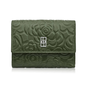 Portfel damski skórzany zielony w orientacji poziomej RFID AL-15-GB