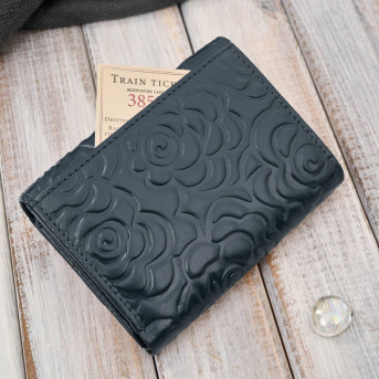 Portfel damski skórzany granatowy w orientacji poziomej RFID AL-15-NV