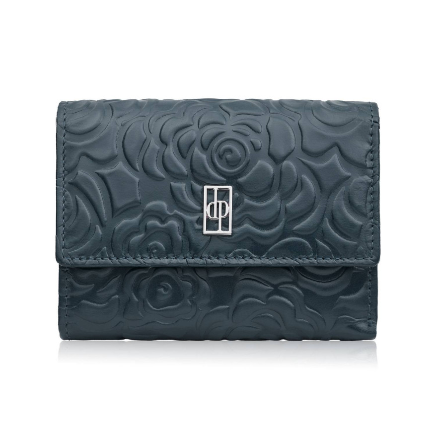 Portfel damski skórzany granatowy w orientacji poziomej RFID AL-15-NV