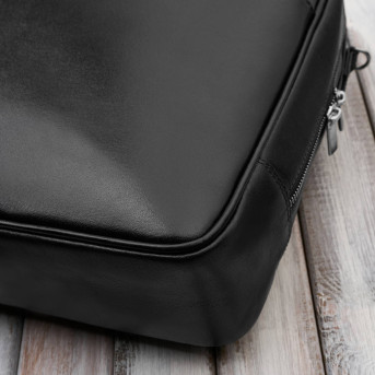 Męska torba skórzana na dokumenty czarna Paolo Peruzzi T-145-BL