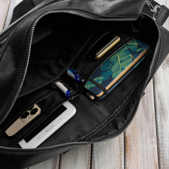 Męska torba skórzana na dokumenty czarna Paolo Peruzzi T-145-BL