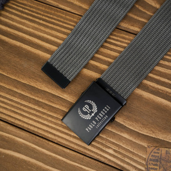 Pasek męski 115 cm parciany grafitowy PW-28-115 pasek do spodni Paolo Peruzzi