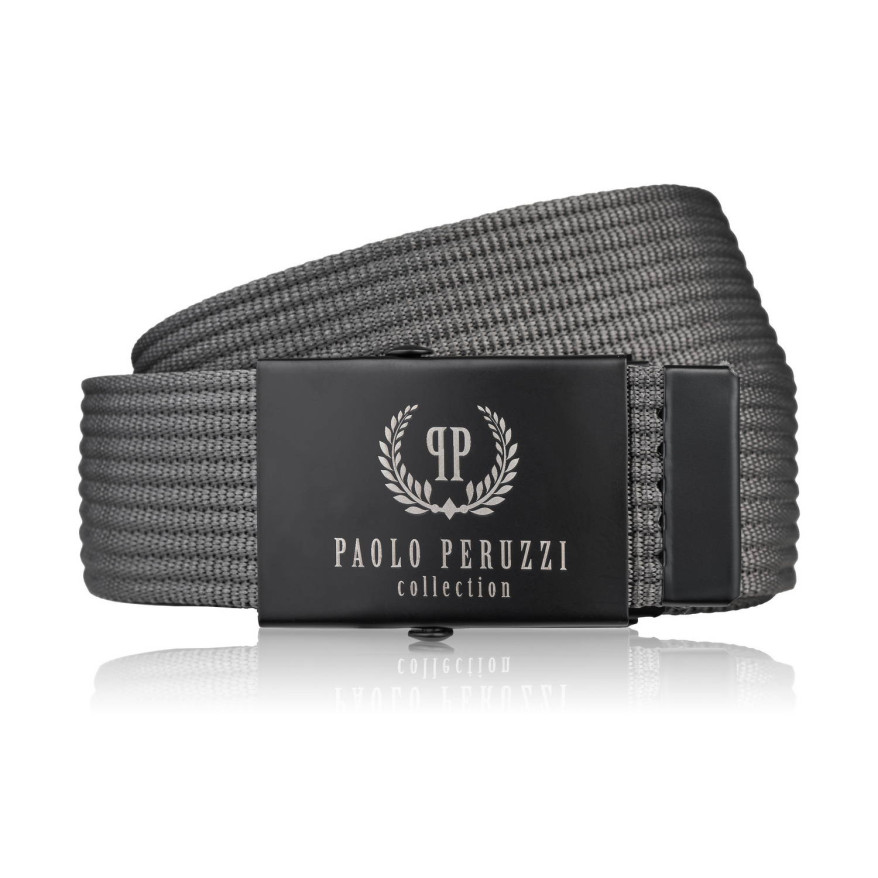 Pasek męski parciany 105 cm do spodni grafitowy