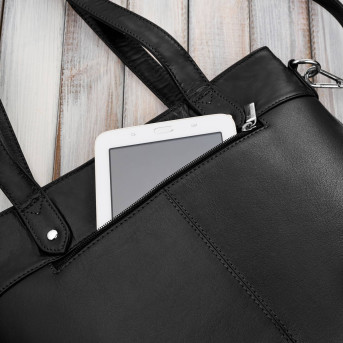 Torebka damska skórzana na ramię duża czarna Paolo Peruzzi