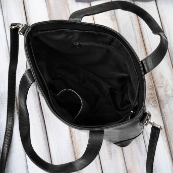 Torebka damska skórzana na ramię duża czarna Paolo Peruzzi