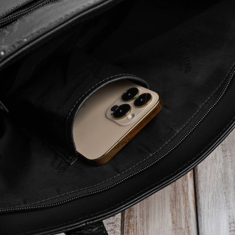 Torebka damska skórzana na ramię duża czarna Paolo Peruzzi