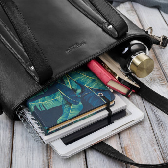 Torebka damska skórzana na ramię duża czarna Paolo Peruzzi