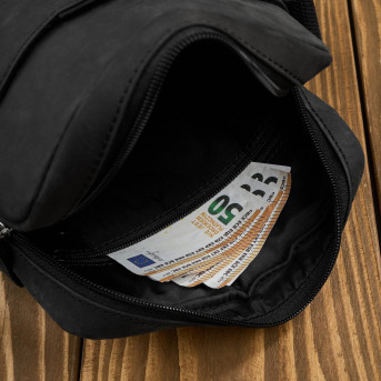 Saszetka męska skórzana na ramię czarna listonoszka vintage