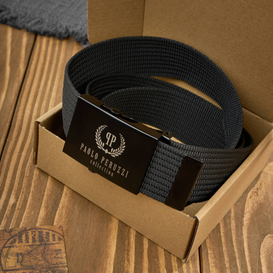 Pasek do spodni męski 125 cm pasek męski parciany czarny