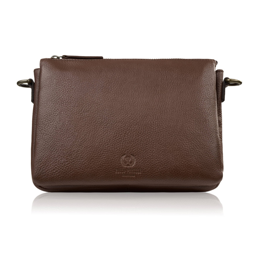 torebka damska na ramię skórzana brązowa Paolo Peruzzi IM-04-BR