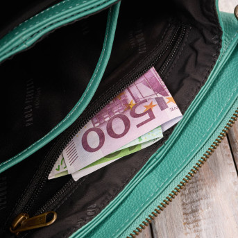 Torebka damska skórzana na ramię turkusowa kompaktowa listonoszka IM-04-AQ