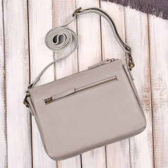 Torebka damska skórzana na ramię kremowa kompaktowa listonoszka IM-04-CR