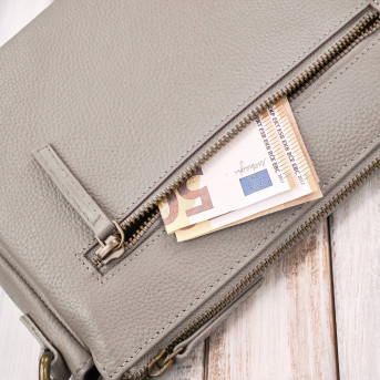 Torebka damska skórzana na ramię kremowa kompaktowa listonoszka IM-04-CR