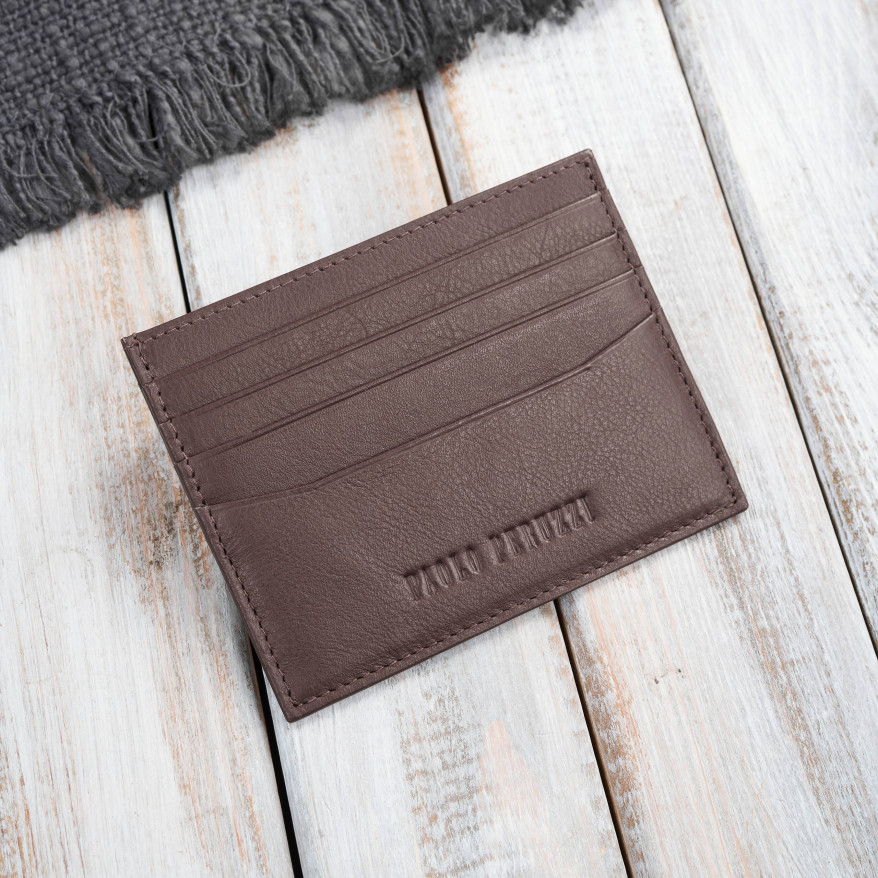 Etui na karty kredytowe praktyczne etui ze skóry naturalnej RFID koniakowe