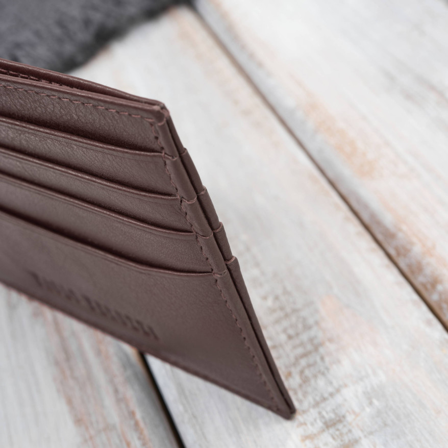 Etui na karty kredytowe praktyczne etui ze skóry naturalnej RFID koniakowe