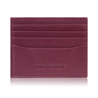 Etui na karty i wizytówki skórzane praktyczne z ochroną RFID czerwone