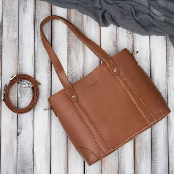 Torebka damska skórzana na ramię duża koniakowa Paolo Peruzzi