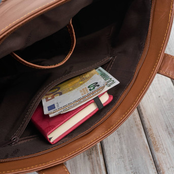 Torebka damska skórzana na ramię duża koniakowa Paolo Peruzzi