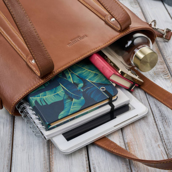 Torebka damska skórzana na ramię duża koniakowa Paolo Peruzzi