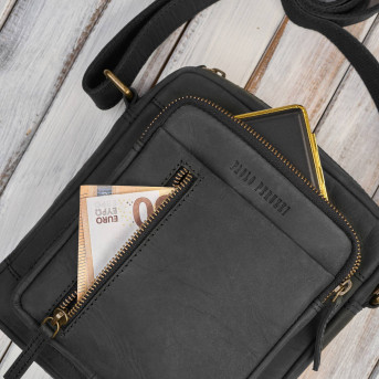 Listonoszka męska skórzana czarna vintage Paolo Peruzzi IM-01-HBL