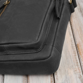 Listonoszka męska skórzana saszetka na ramię czarna IM-01-HBL Paolo Peruzzi