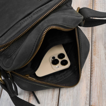 Listonoszka męska skórzana saszetka na ramię czarna IM-01-HBL Paolo Peruzzi